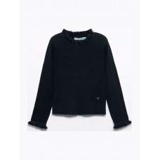 ABEL & LULA ζιβάγκο πλεκτό με γούνα  15-5835-084 μαύρο